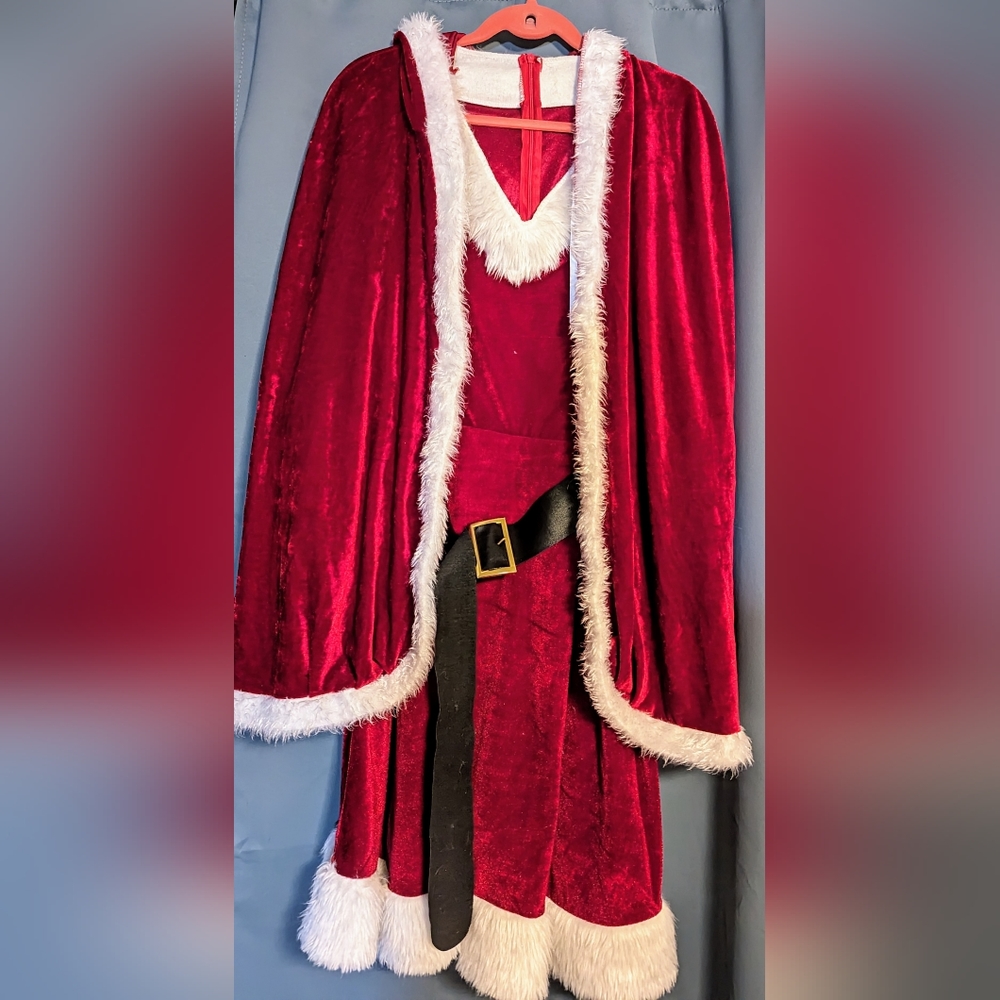 Velvet Mrs. Claus Dress w/ Cape